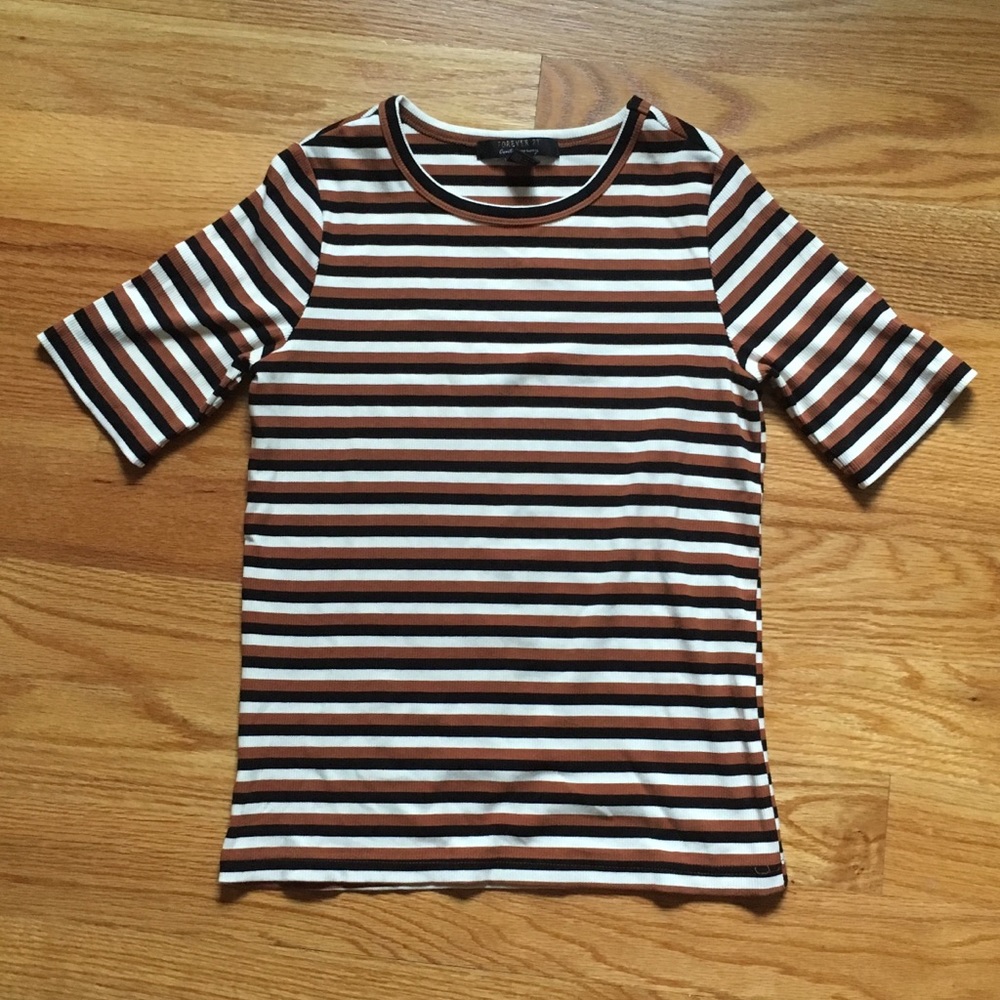 FOREVER 21 Vintage Striped Tee Shirt